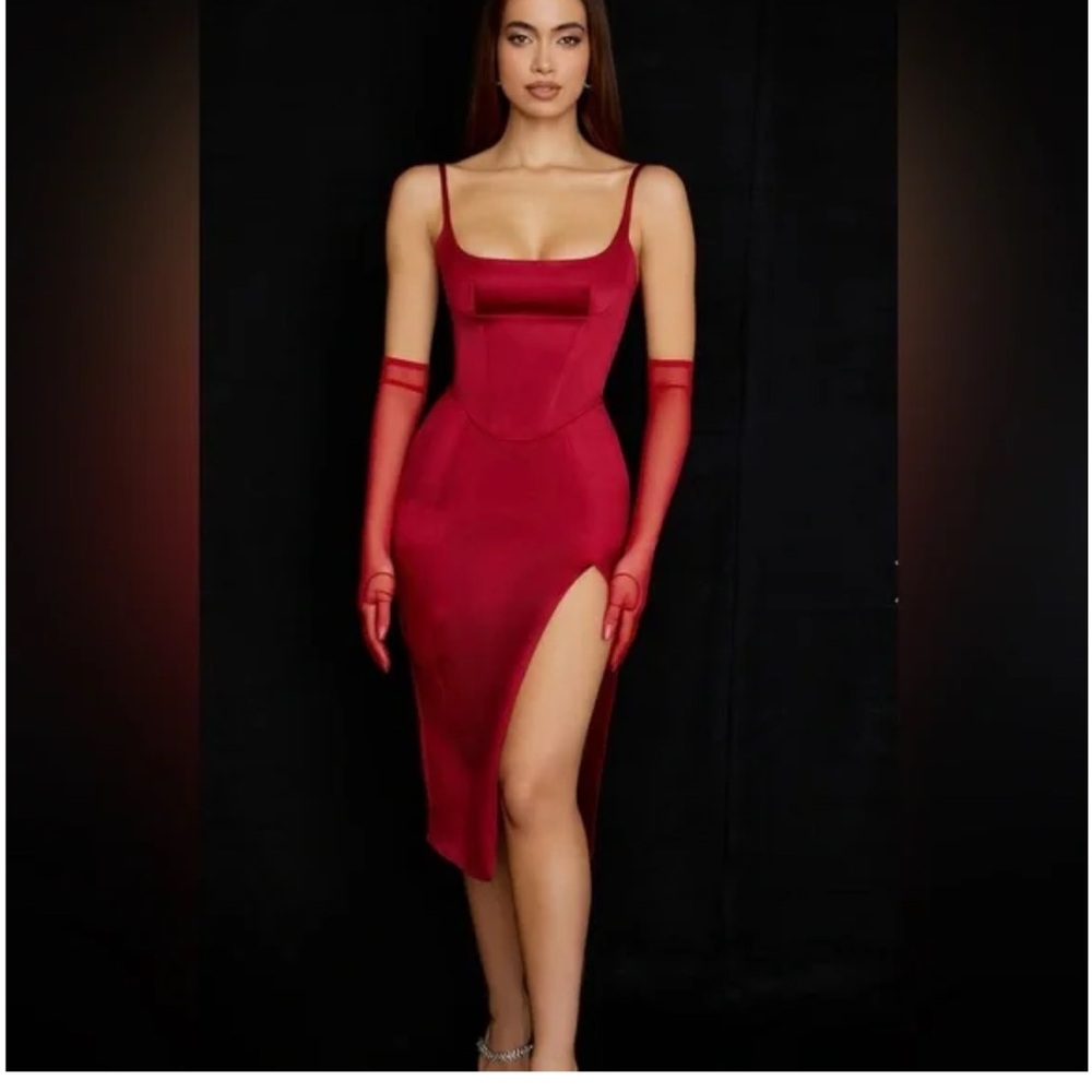 House of cb Elegant Red Evening Dress